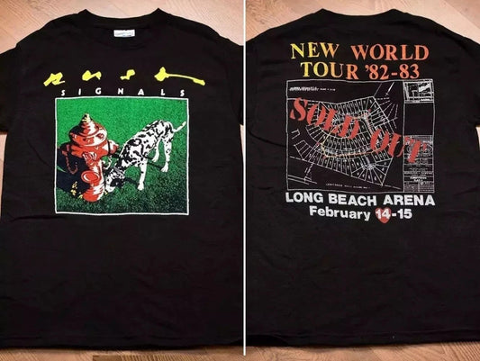 Rush Signals New World Tour 82-83 Long Beach Arena T-Shirt