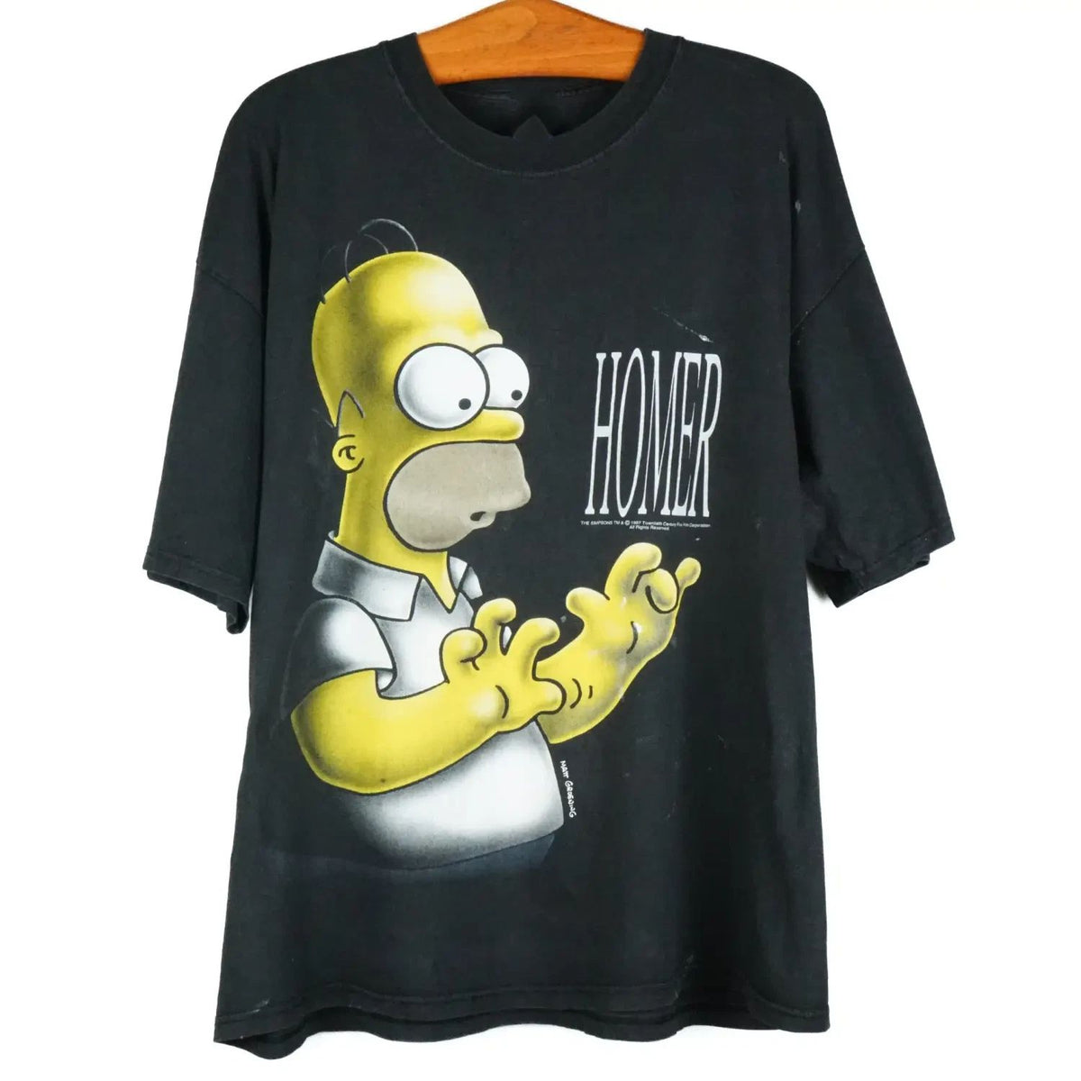 Vintage Homer - Simpsons Black Men and Women All Size Cotton T-Shirt VA029