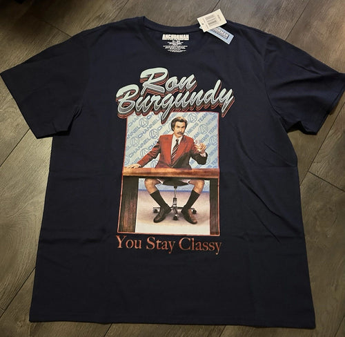 Anchorman T-Shirt Men's Black Movie Graphic Size XL