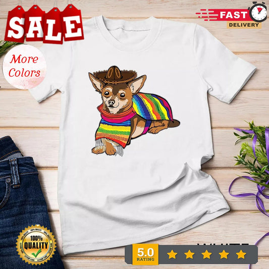 Cute Dog Chihuahua Chiweenie Mexico Cinco De Mayo Unisex T-shirt