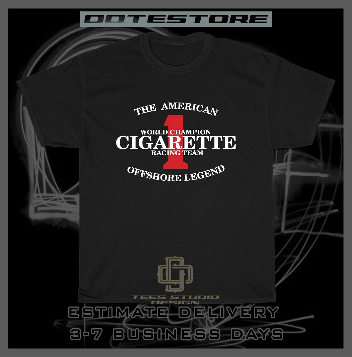 Cigarette Racing Team Logo Men's T-Shirt American Tee Shirt