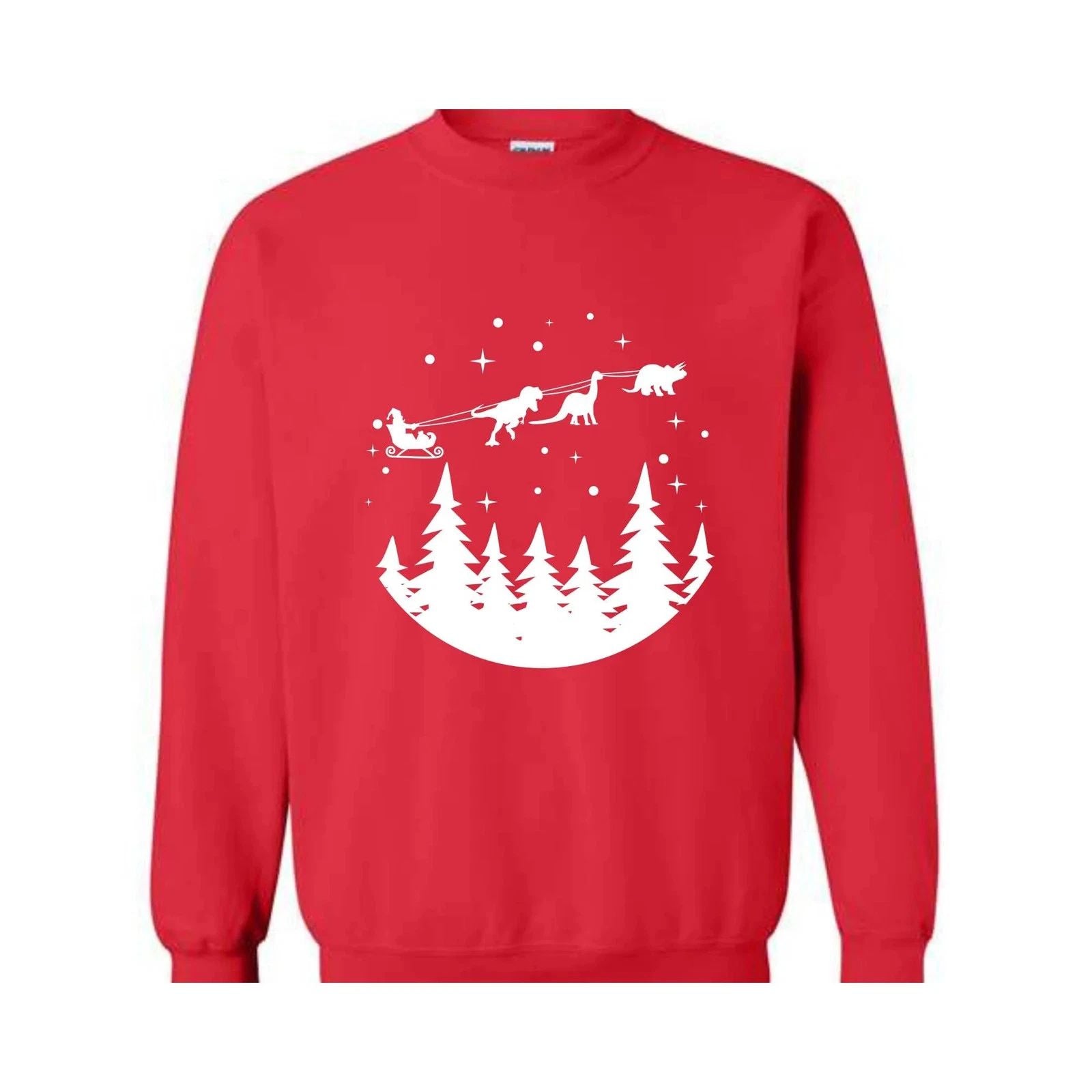 Dinosaur Christmas Sweatshirt, Dinosaur Sweater, Christmas Dinosaur Gift, Dinosa