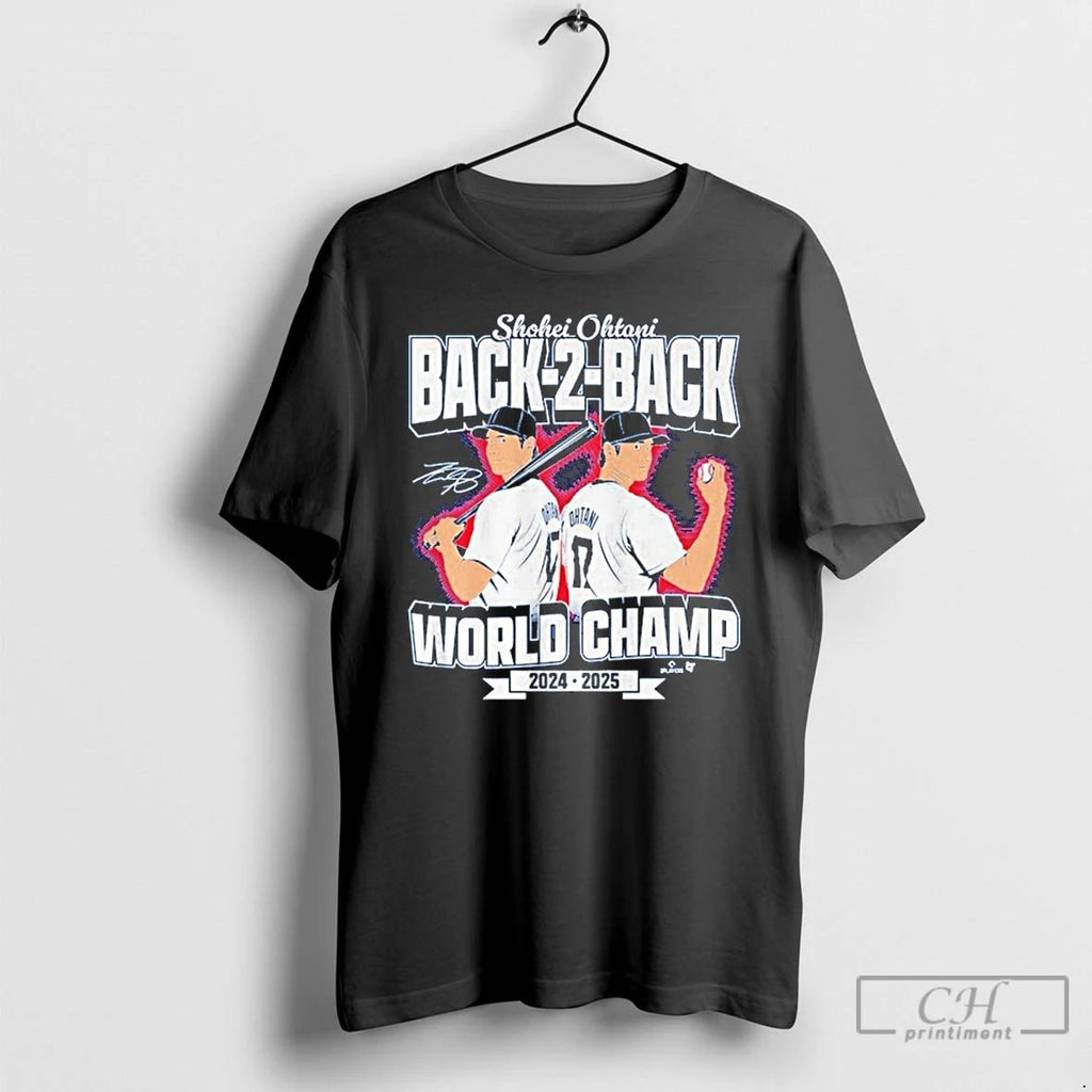 Premium Shohei Ohtani Back To Back World Champs T Shirts