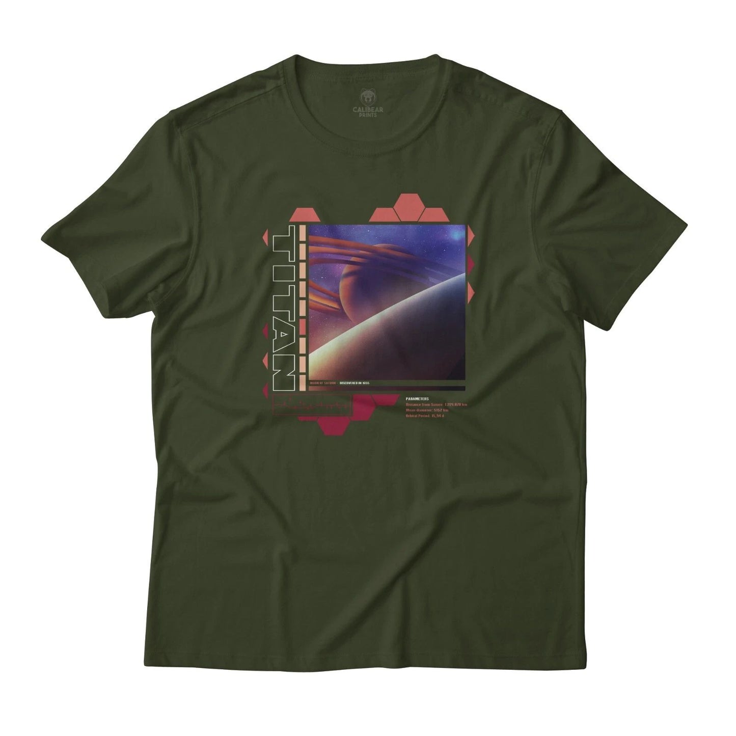 Titan Saturn's Largest Moon Art Aesthetic Graphic T-Shirt Lightweight Cotton