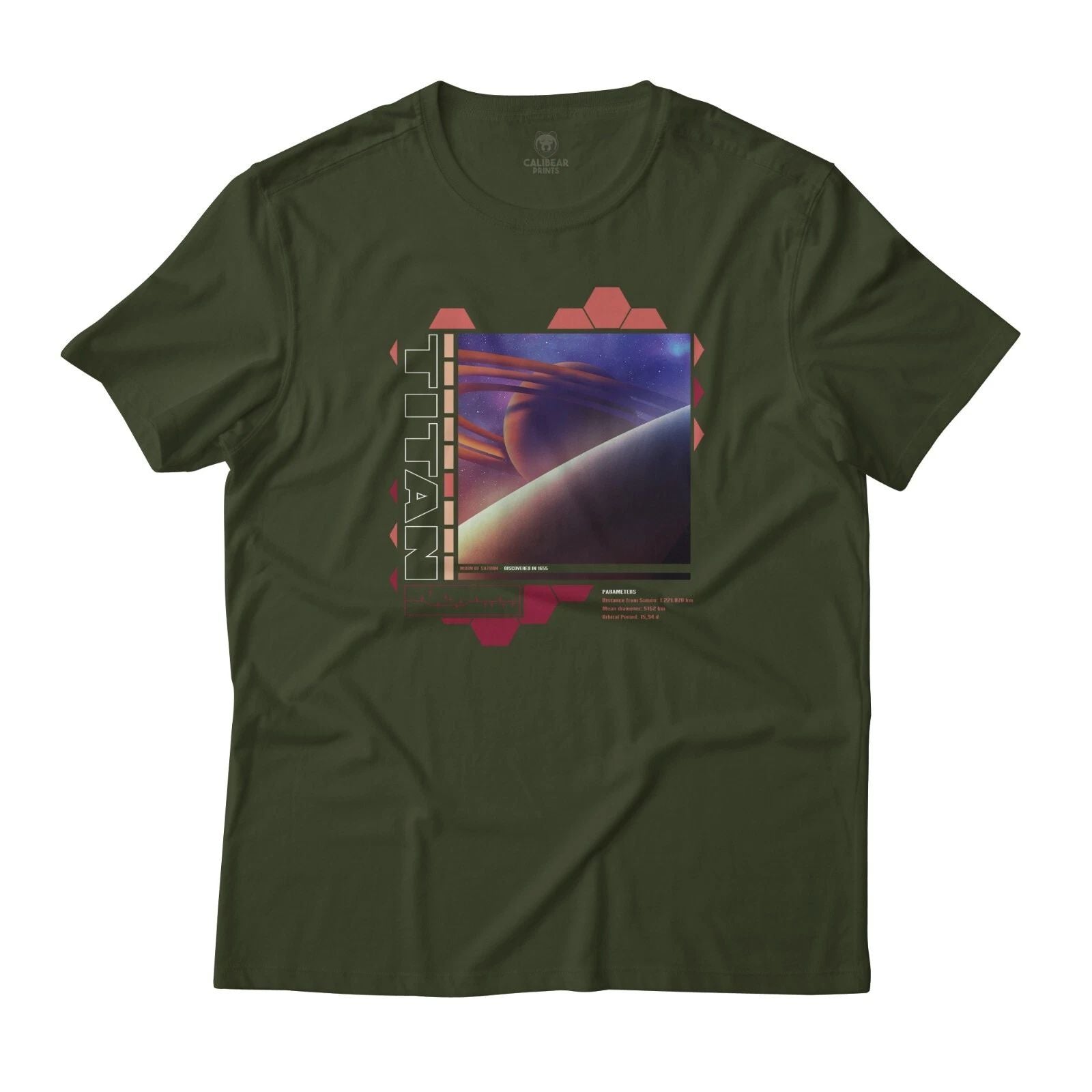 Titan Saturn's Largest Moon Art Aesthetic Graphic T-Shirt Lightweight Cotton
