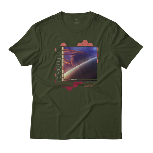Titan Saturn's Largest Moon Art Aesthetic Graphic T-Shirt Lightweight Cotton