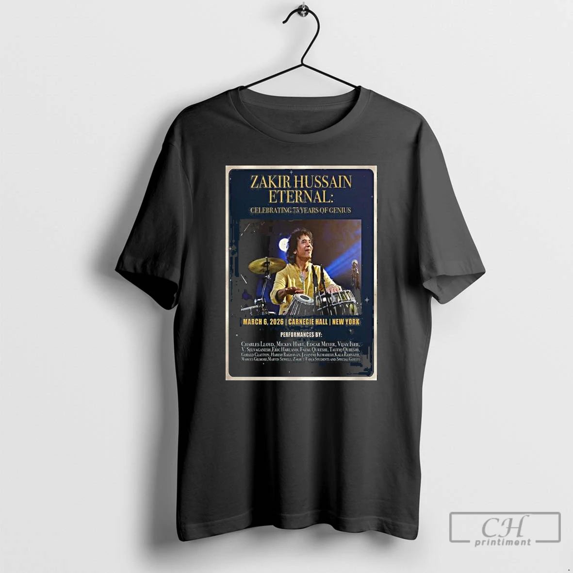 Classic Zakir Hussain Carnegie Hall Ny March 06 2026 Long Sleve T Shirts