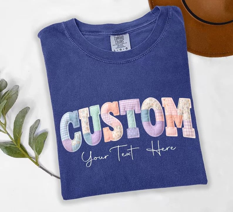 Comfort Colors Custom Name Shirt, Cute Aesthetic Letter Shirt, Print Only Shirt