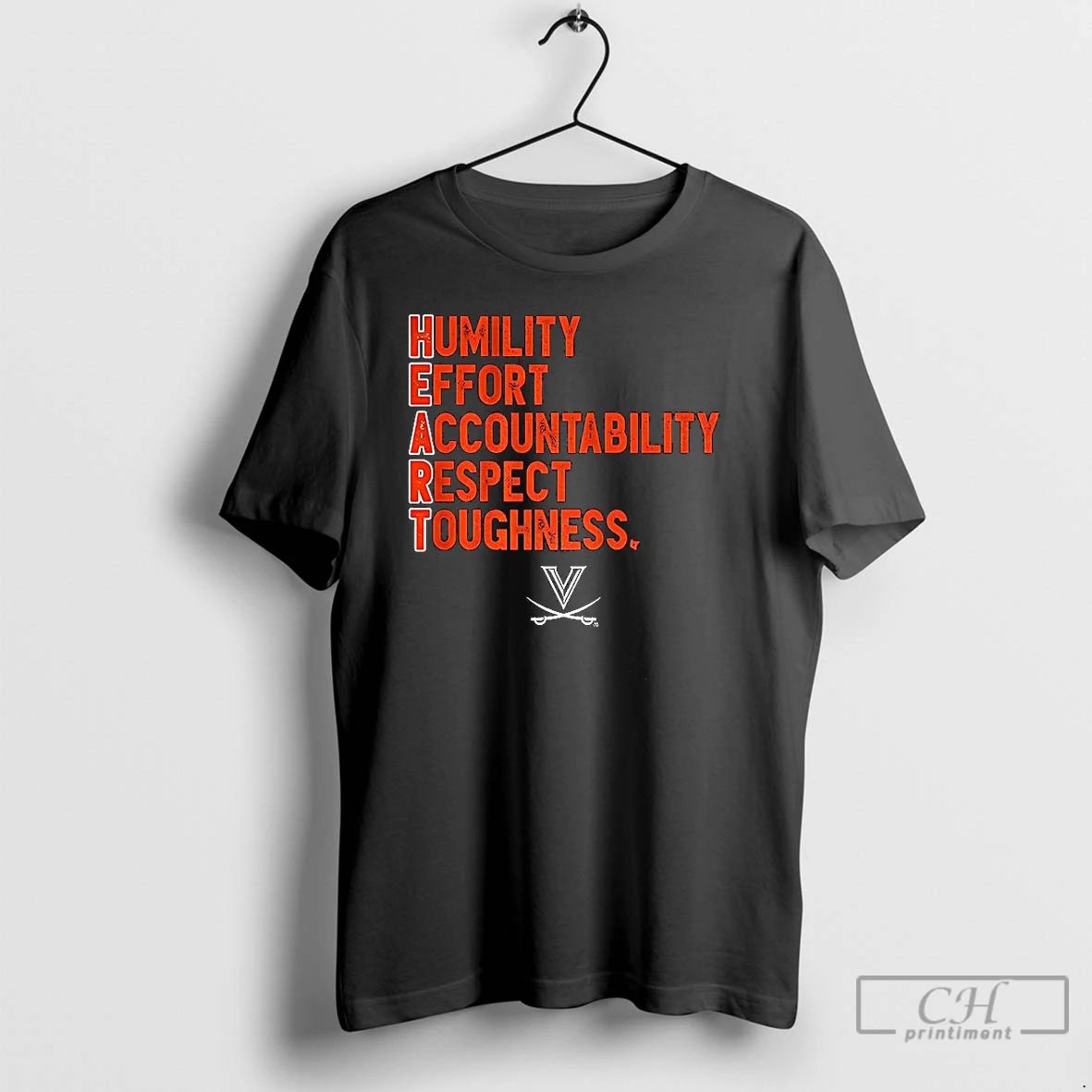 Classic Virginia Cavaliers Football Heart Humility Effort Accountability Respect Toughness T Shirts
