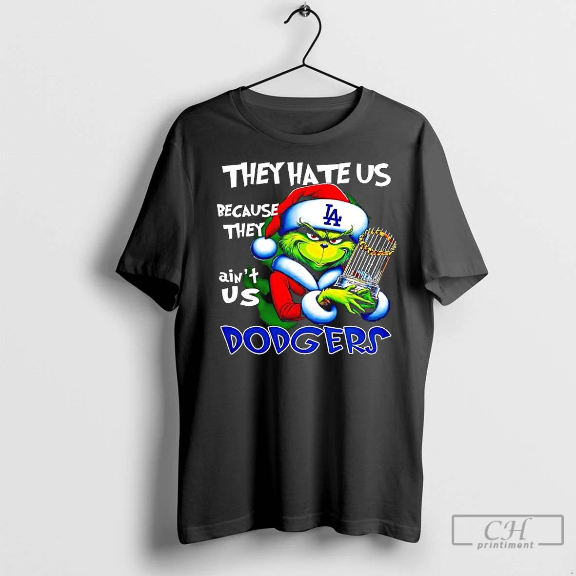 Premium Dodgers They Hate Us Because They Aint Us Grinch Christmas Logo