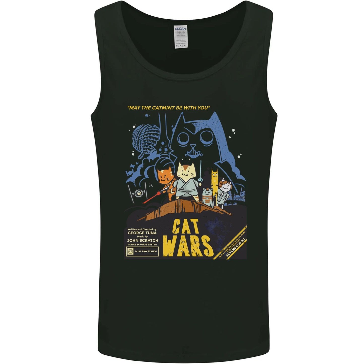 Cat Wars Funny Sci-Fi Mens Vest Tank Top