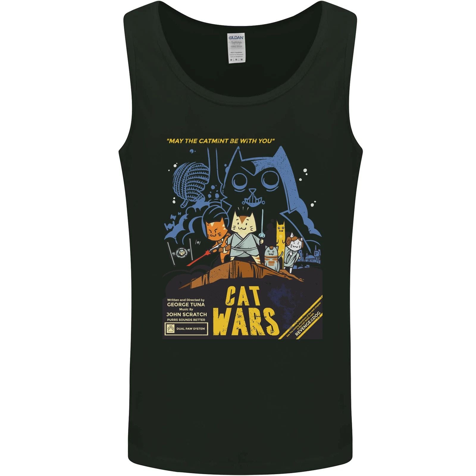 Cat Wars Funny Sci-Fi Mens Vest Tank Top