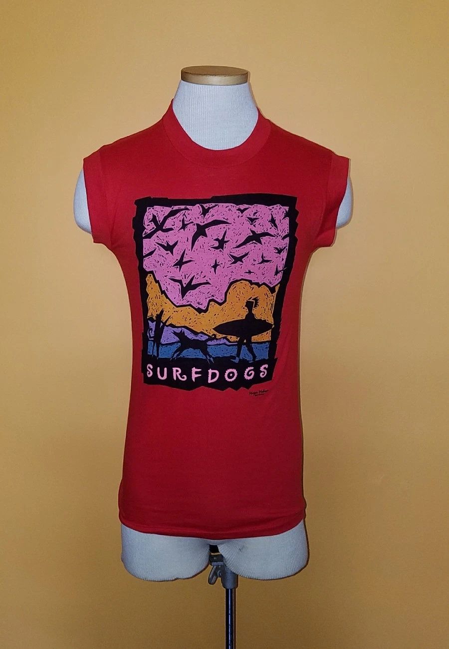 Vintage Surfdogs Surf Board Sleeveless T Shirt Men Size M