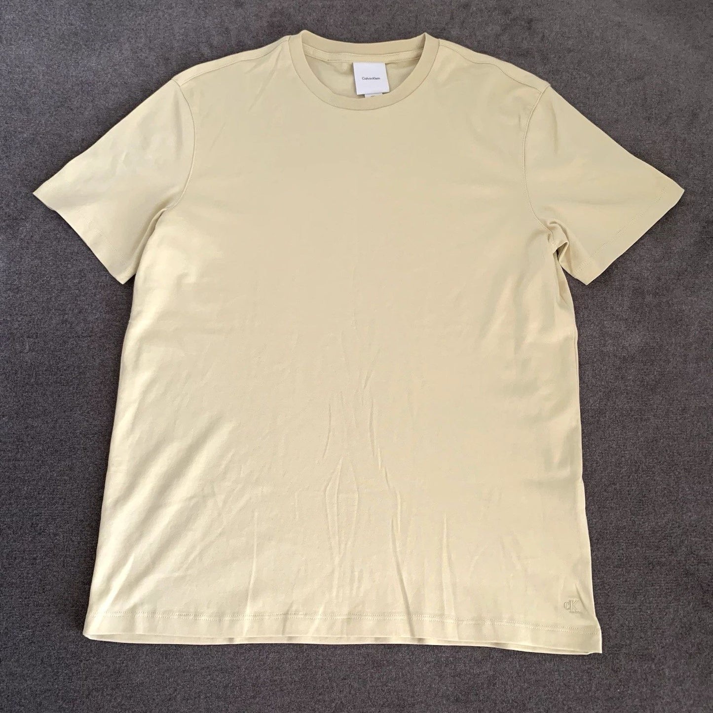 Calvin Klein Mens L Short-Sleeve Supima Cotton Soft Interlock T-Shirt Parsnip