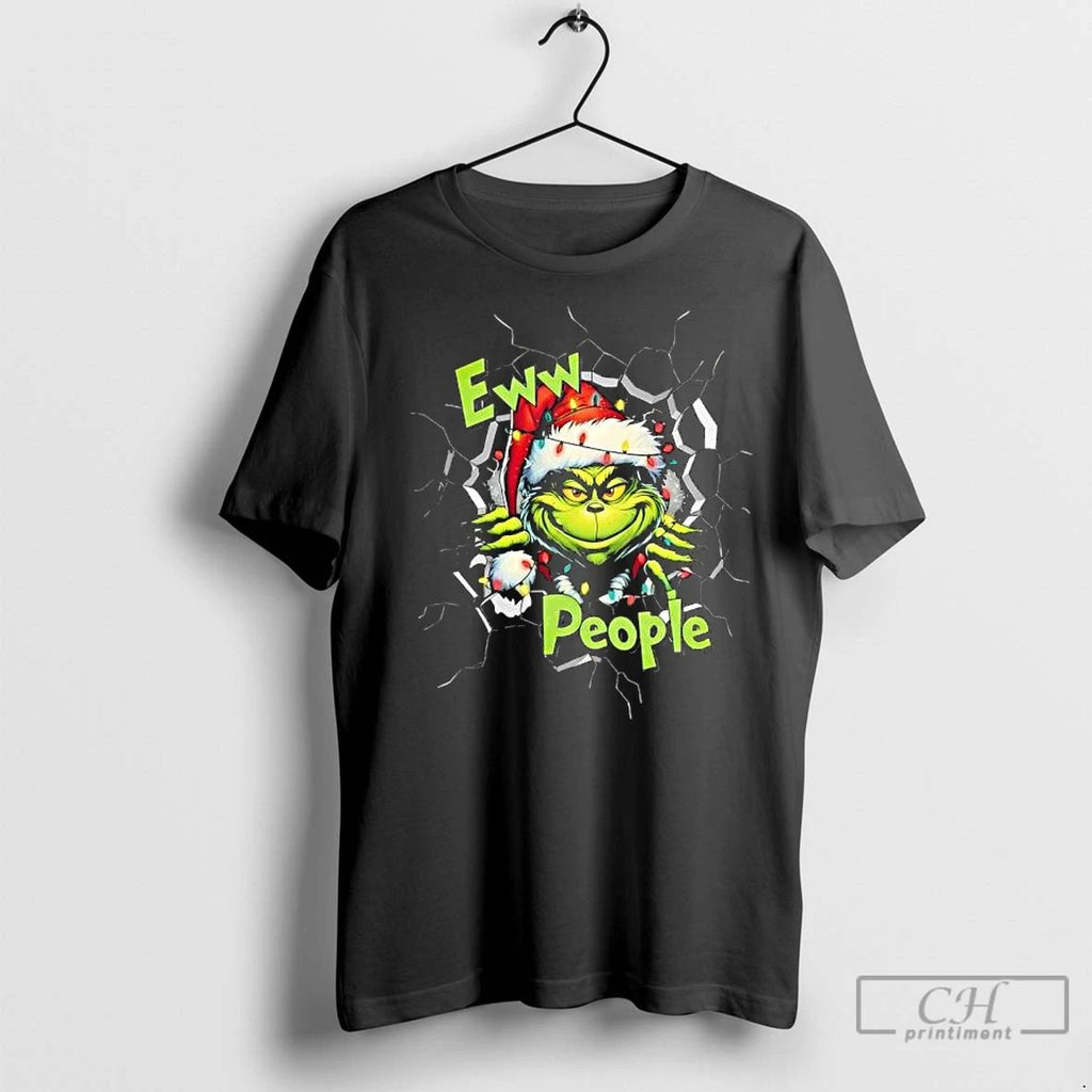 Premium Grinchew Eww People Funny Christmas Lights Design Graphic