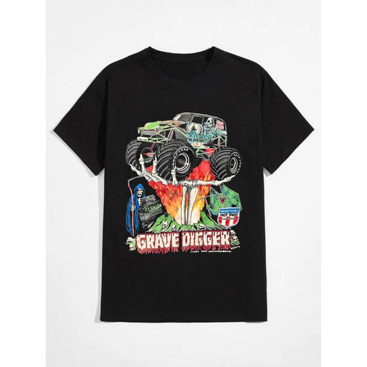 Vintage 1990s Grave Digger “Dennis Anderson” Monster Truck Black T-Shirt