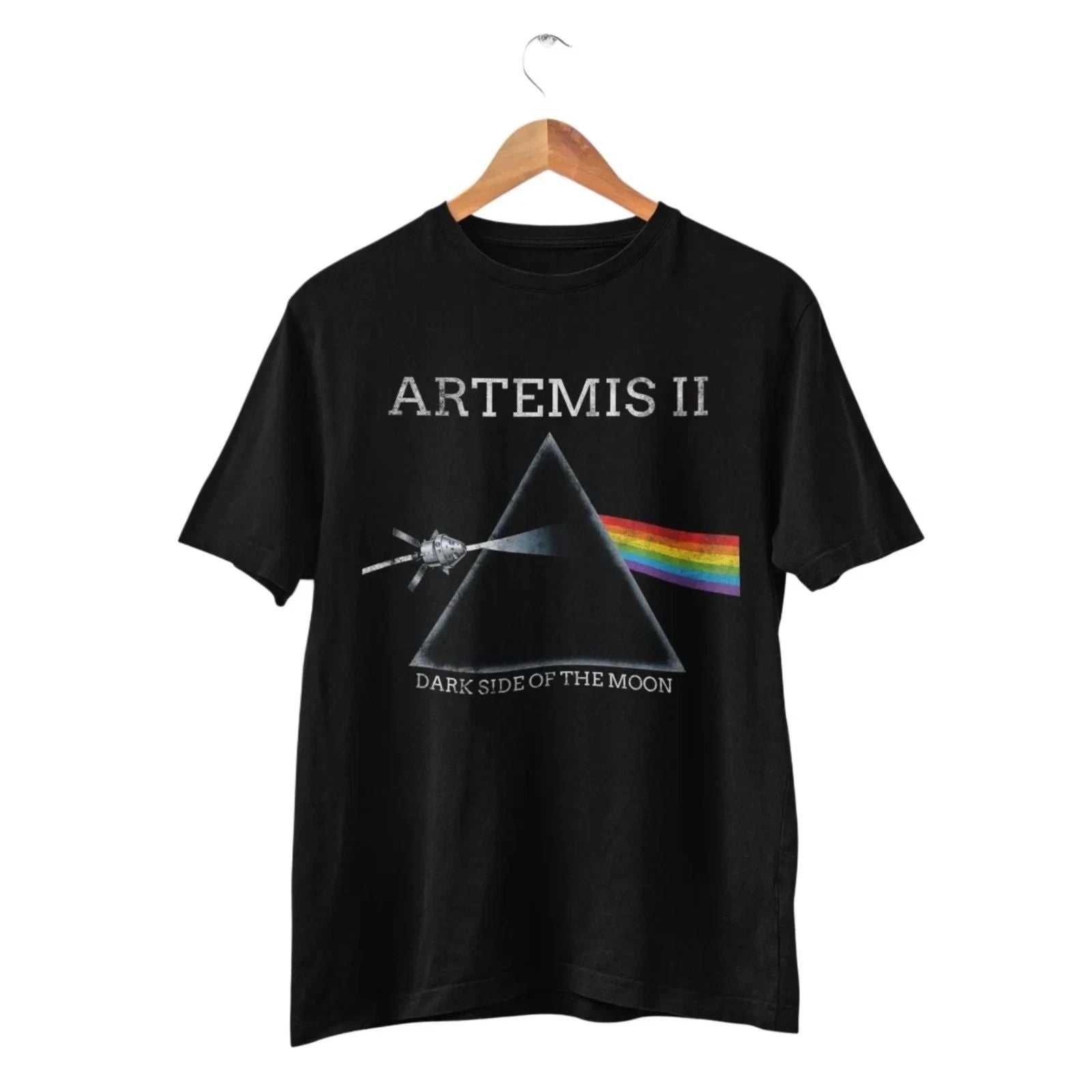 Artemis II Dark Side Of The Moon Graphic Tee Unisex Vintage T-Shirt