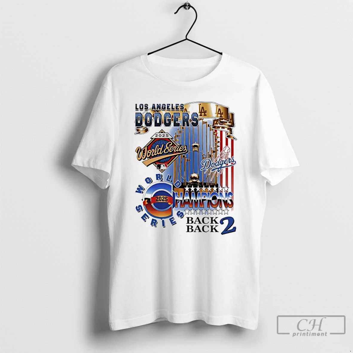 Classic Back 2 Back 2025 World Series Champions Los Angeles Baseball Trophies Vintage T Shirts