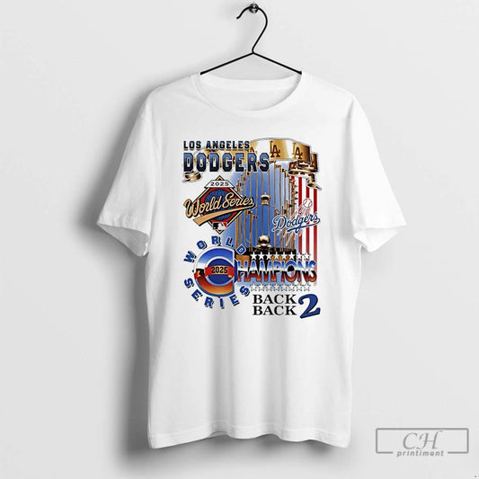 Classic Back 2 Back 2025 World Series Champions Los Angeles Baseball Trophies Vintage T Shirts