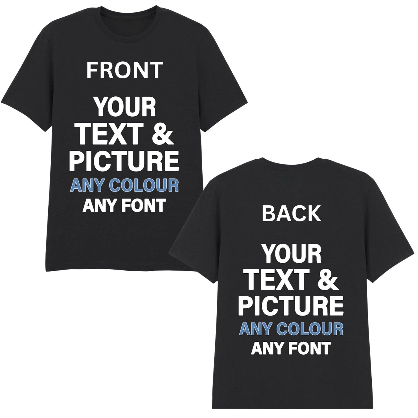 Custom Family T-Shirt Personalised Photo Text Logo Birthday Gift Men Women Kids