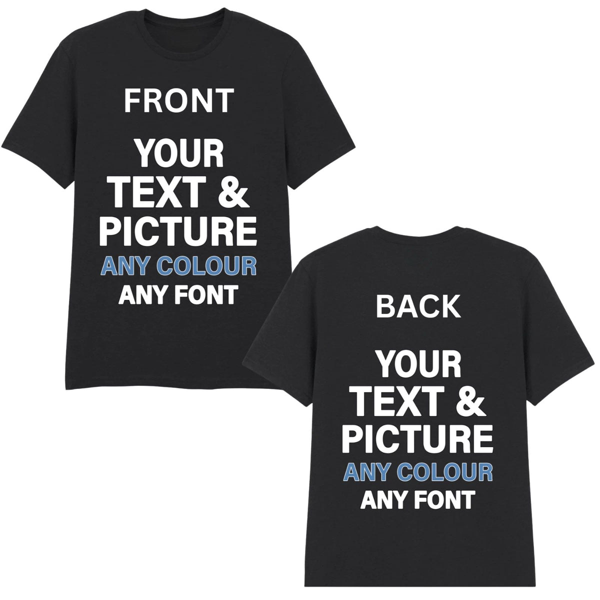 Custom Family T-Shirt Personalised Photo Text Logo Birthday Gift Men Women Kids