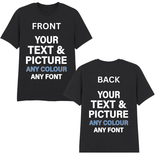 Custom Family T-Shirt Personalised Photo Text Logo Birthday Gift Men Women Kids