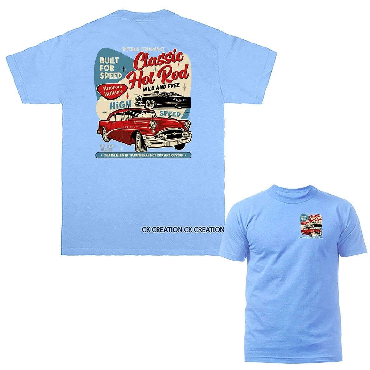 Classic Hot Rod Vintage Custom Car Automobile Graphic T-shirt