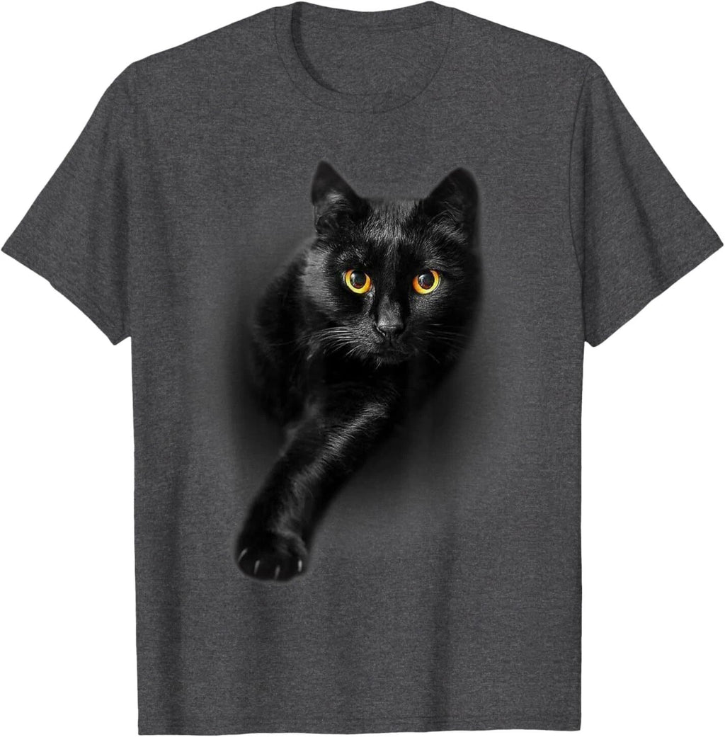 Black Cat Yellow Eyes T-Shirt Cats Tee Shirt Gifts T-Shirt