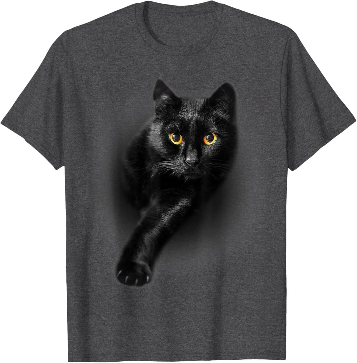 Black Cat Yellow Eyes T-Shirt Cats Tee Shirt Gifts T-Shirt