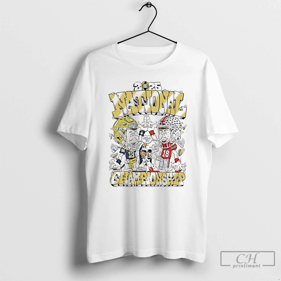 Premium Ohio State Vs Notre Dame 2025 National Championship Caricature T Shirts