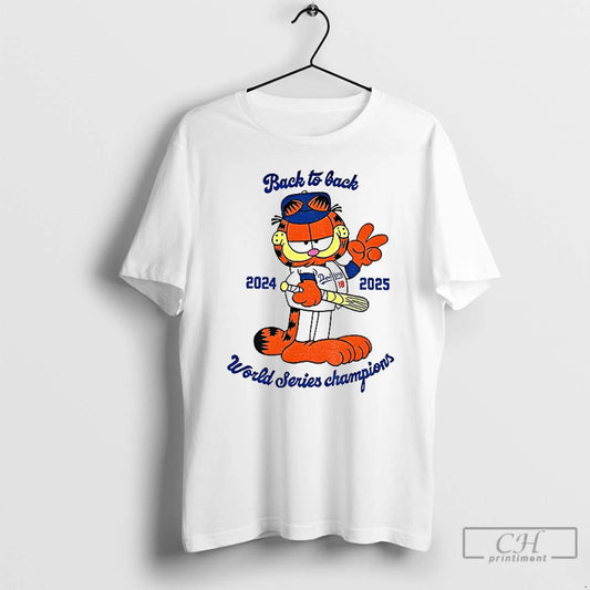 Premium Dodgers Orange Cat Back To Back 2024 2025 World Series Champions T Shirts