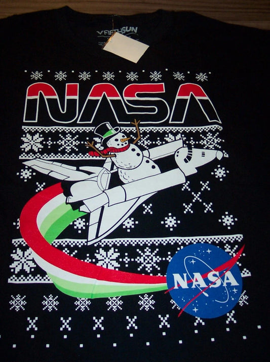 FUNNY NASA SNOWMAN SPACESHUTTLE CHRISTMAS T-Shirt MENS XL NEW w/ TAG Holiday