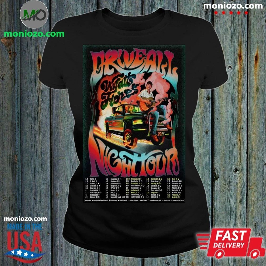 Wyatt Flores 2026 Drive All Night Tour Poster Shirt