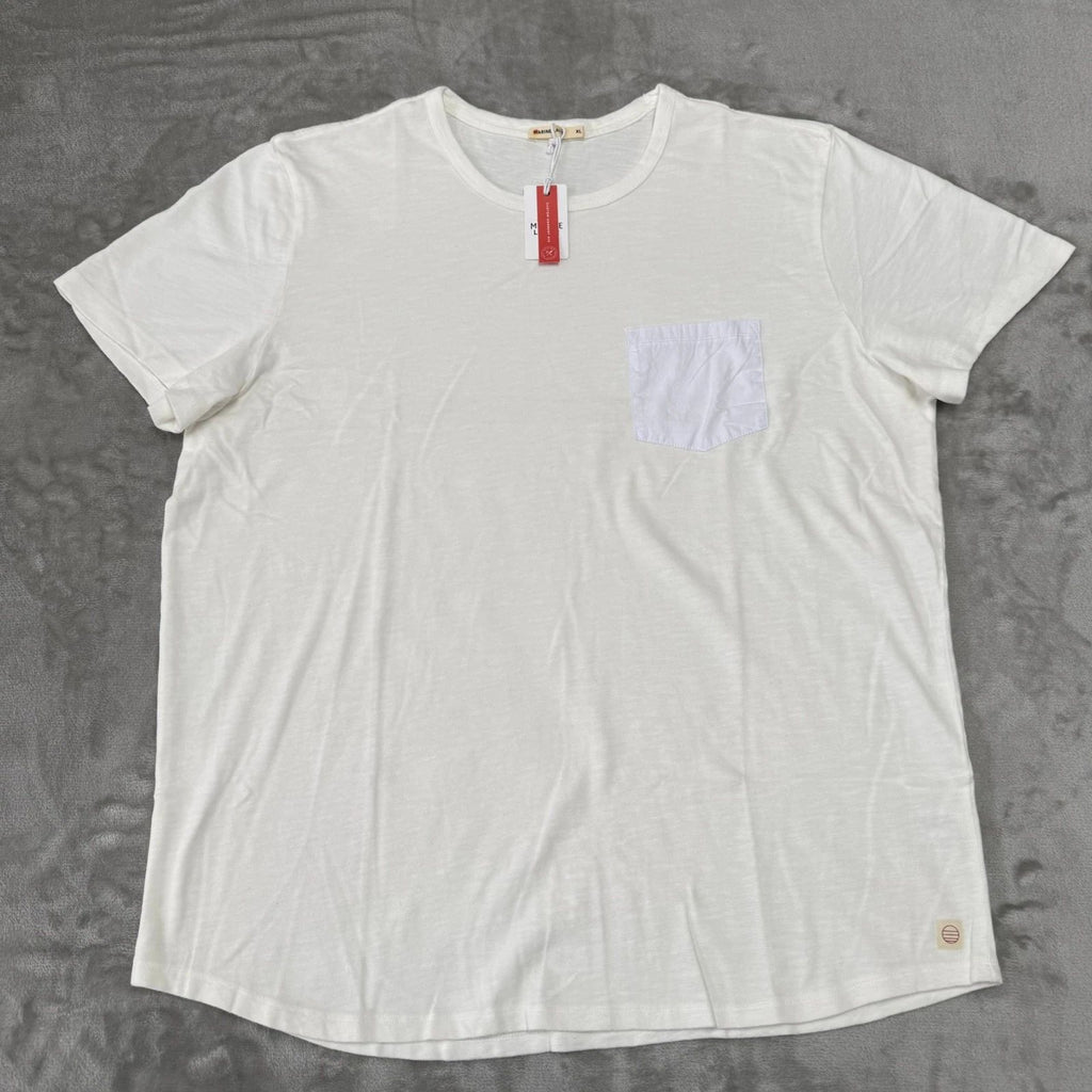 Marine Layer Heavy Slub Pocket Tee T-Shirt Mens XL Antique Cream Soft New NWT