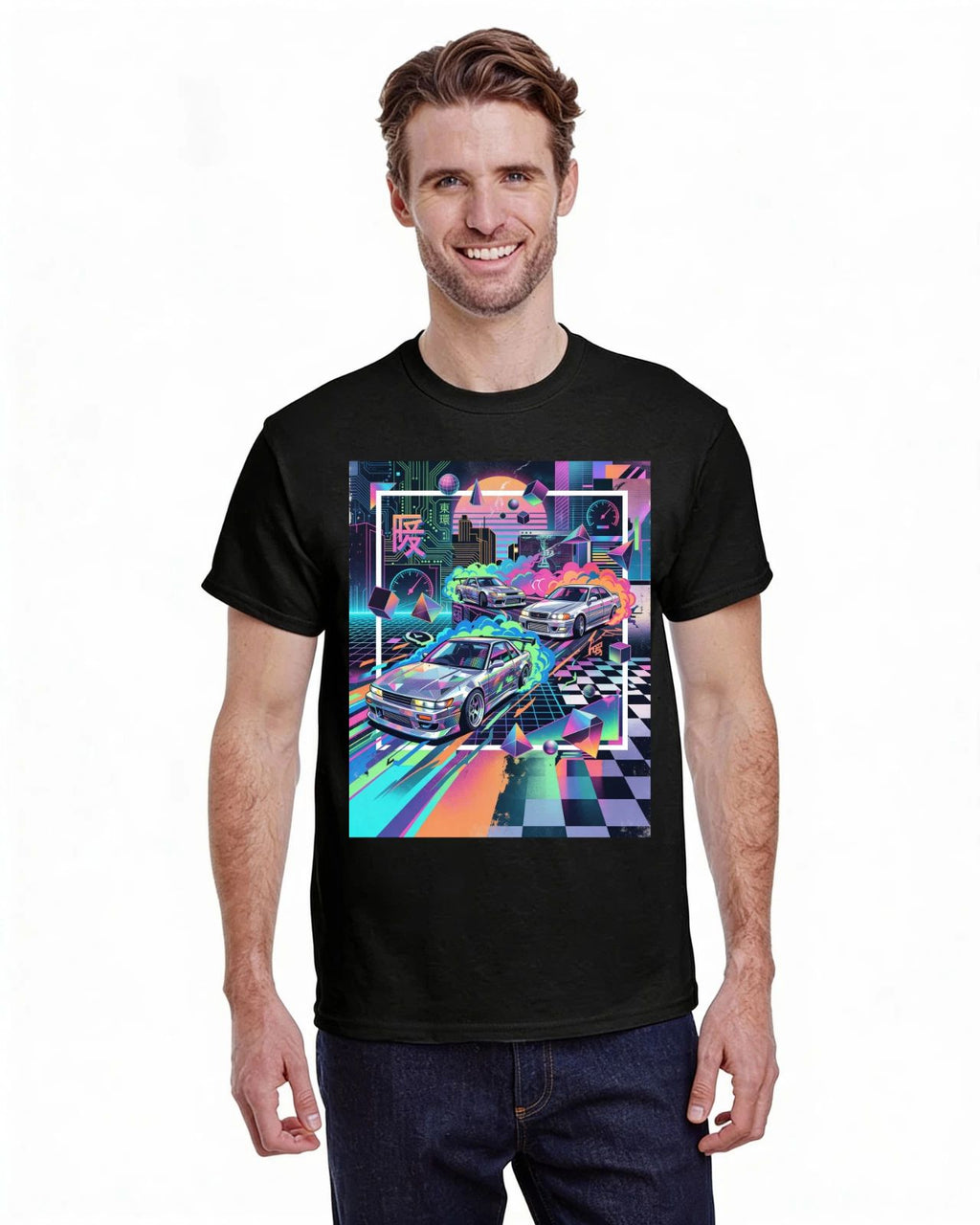 Nissan Silvia S13 & Toyota Chaser Drift T-Shirt | JDM Vaporwave