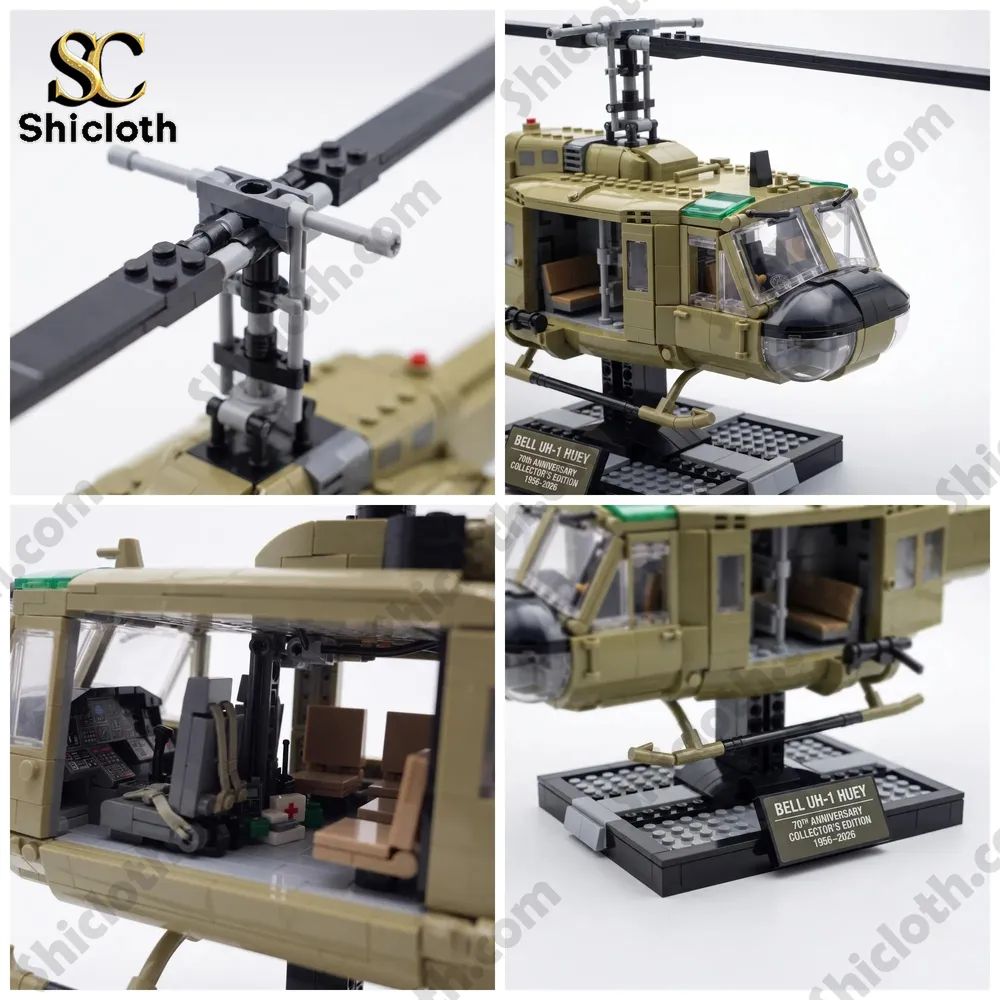 Vietnam War Bell UH-1 Huey 70th Anniversary Building Brick Sets
