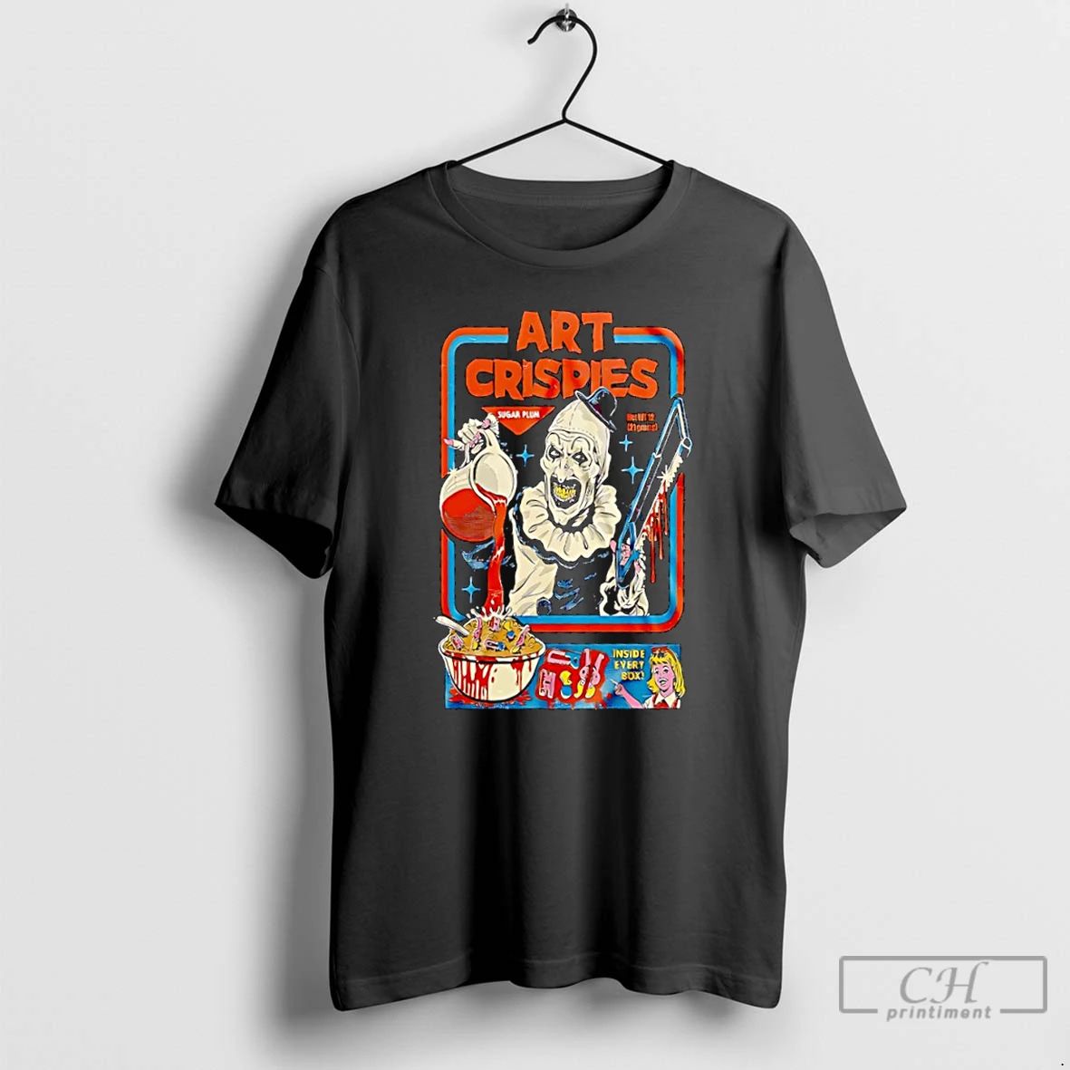 Classic Clown The Terrifier Art Crispies Sugar Plum Inside Every Box T Shirts