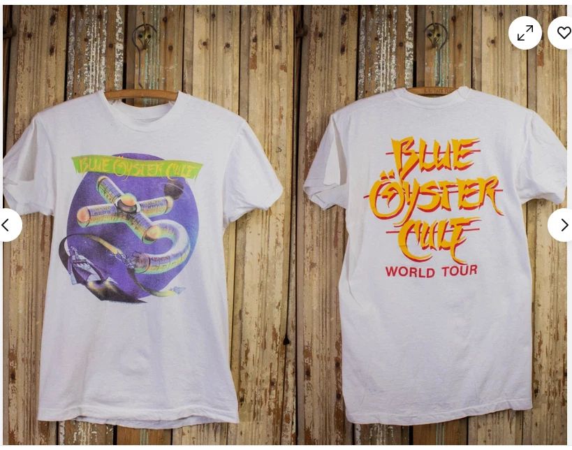 Vintage Blue Oyster Cult Club Ninja World Tour Concert T Shirt 1986 White.