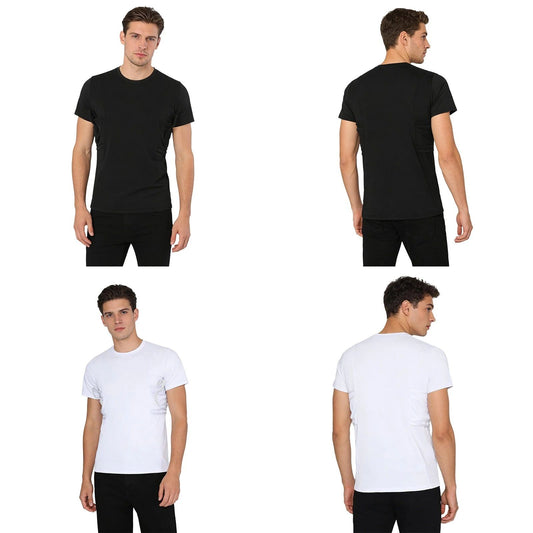 Men T-shirt Outdoor Tops Military Shirt Combat Round Neck Stretchy Conceal