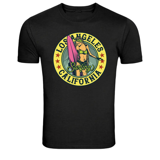 Los Angeles Surfing California Vintage Beach Graphic T-Shirt