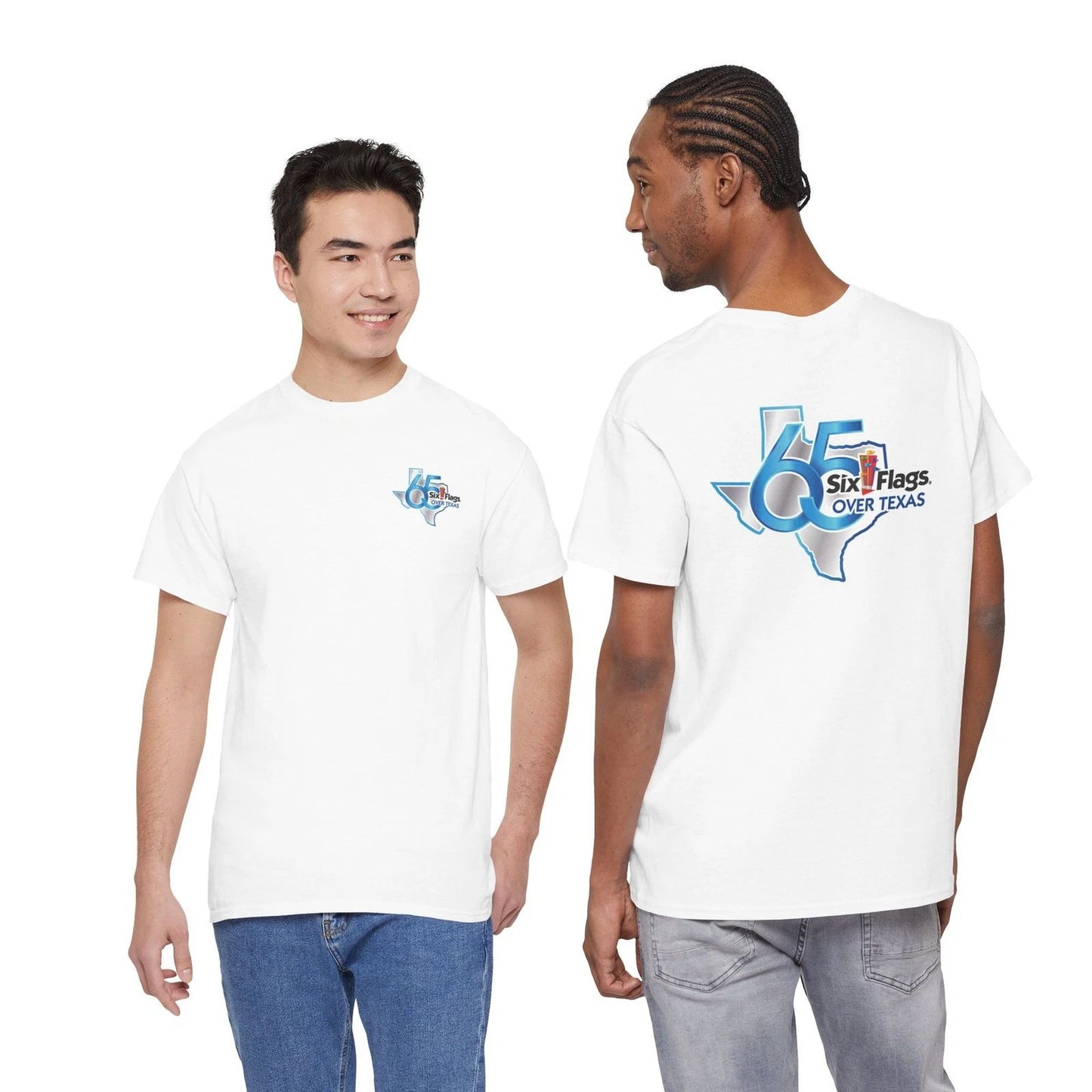 65th Anniversary Six Flags Over Texas T-Shirt | Retro Amusement Park Tee
