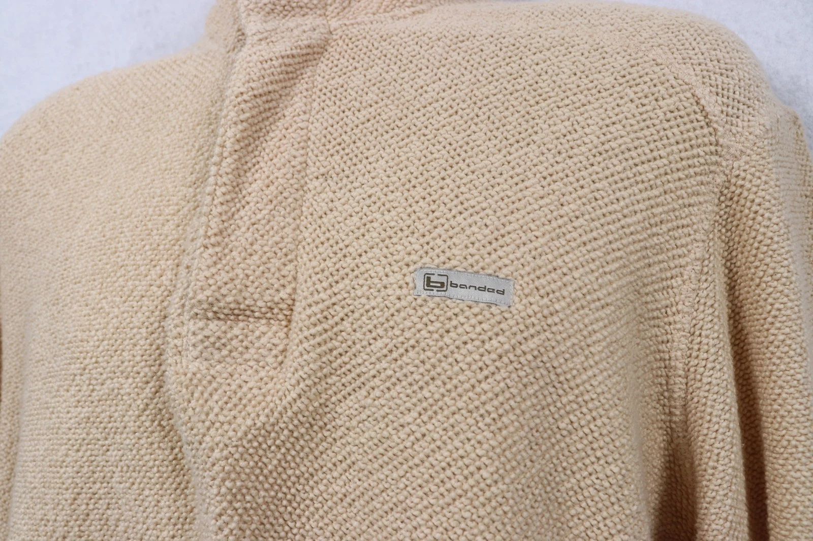 Banded Thermal Henley Long-Sleeve Shirt  Men Large Textured Beach Surfer Y2K