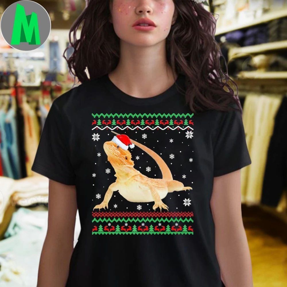 Funny Bearded Dragon Christmas Pajamas Ugly Xmas Shirt