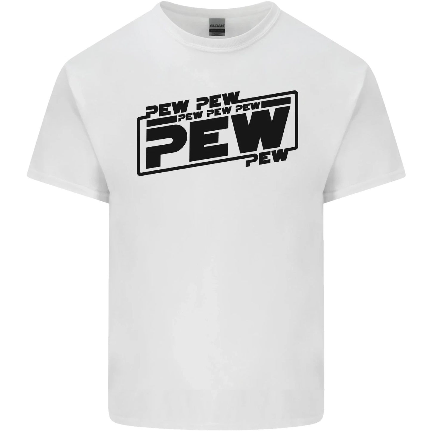 Pew Pew Pew Funny SCI-FI Movie Lightsaber Mens Cotton T-Shirt Tee Top
