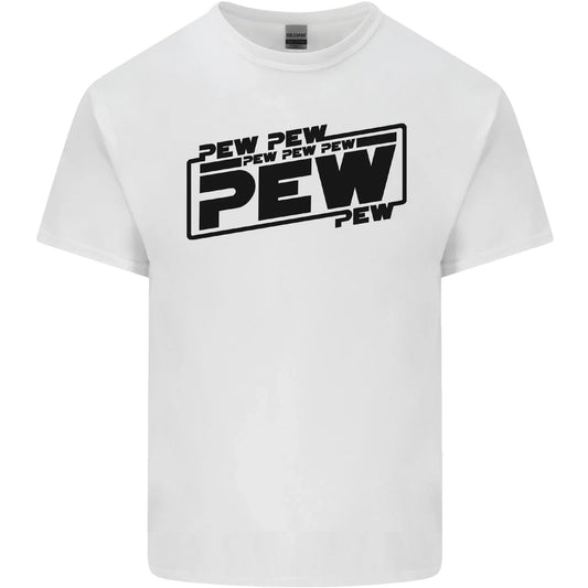 Pew Pew Pew Funny SCI-FI Movie Lightsaber Mens Cotton T-Shirt Tee Top