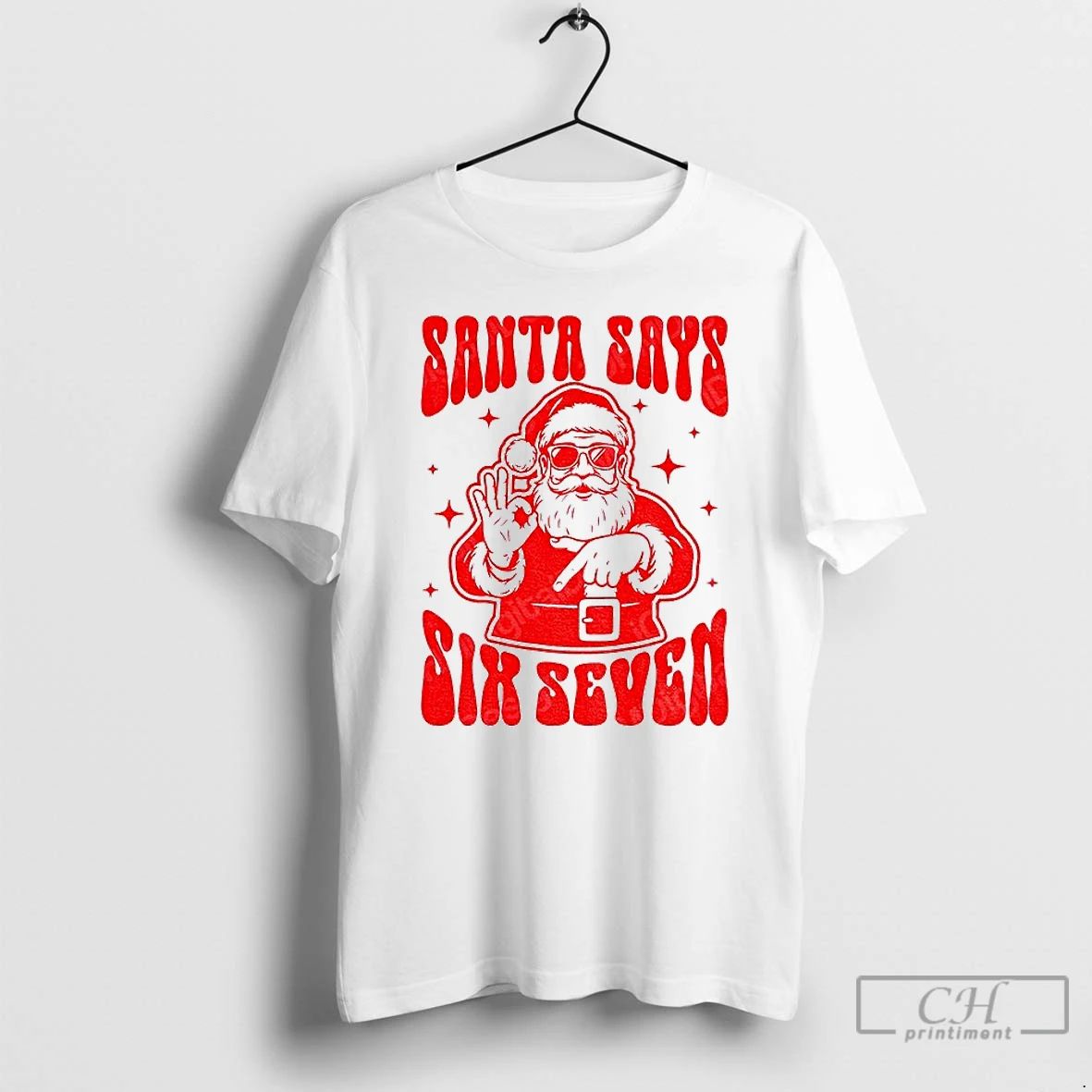 Classic Santa Says Six Seven Funny 67 Christmas Trends T Shirts
