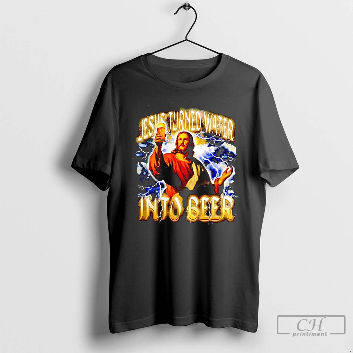Premium Jesus Turned Water Into Beer Graphic T Shirts