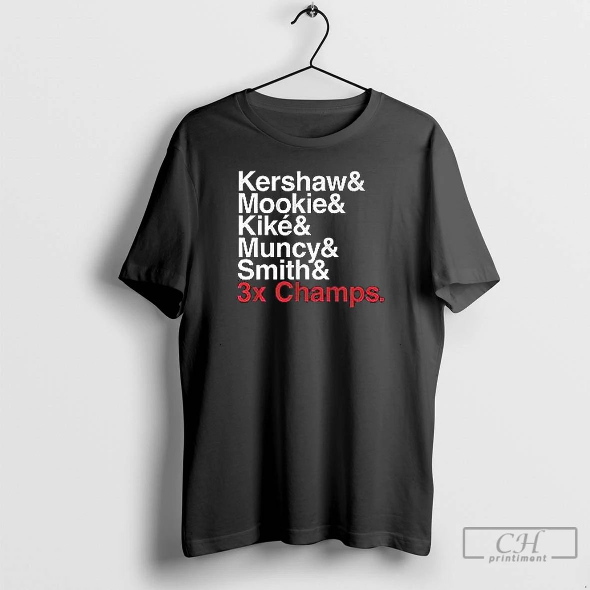 Premium Ampersand 3 Time Champs Dodgers 2025 T Shirts