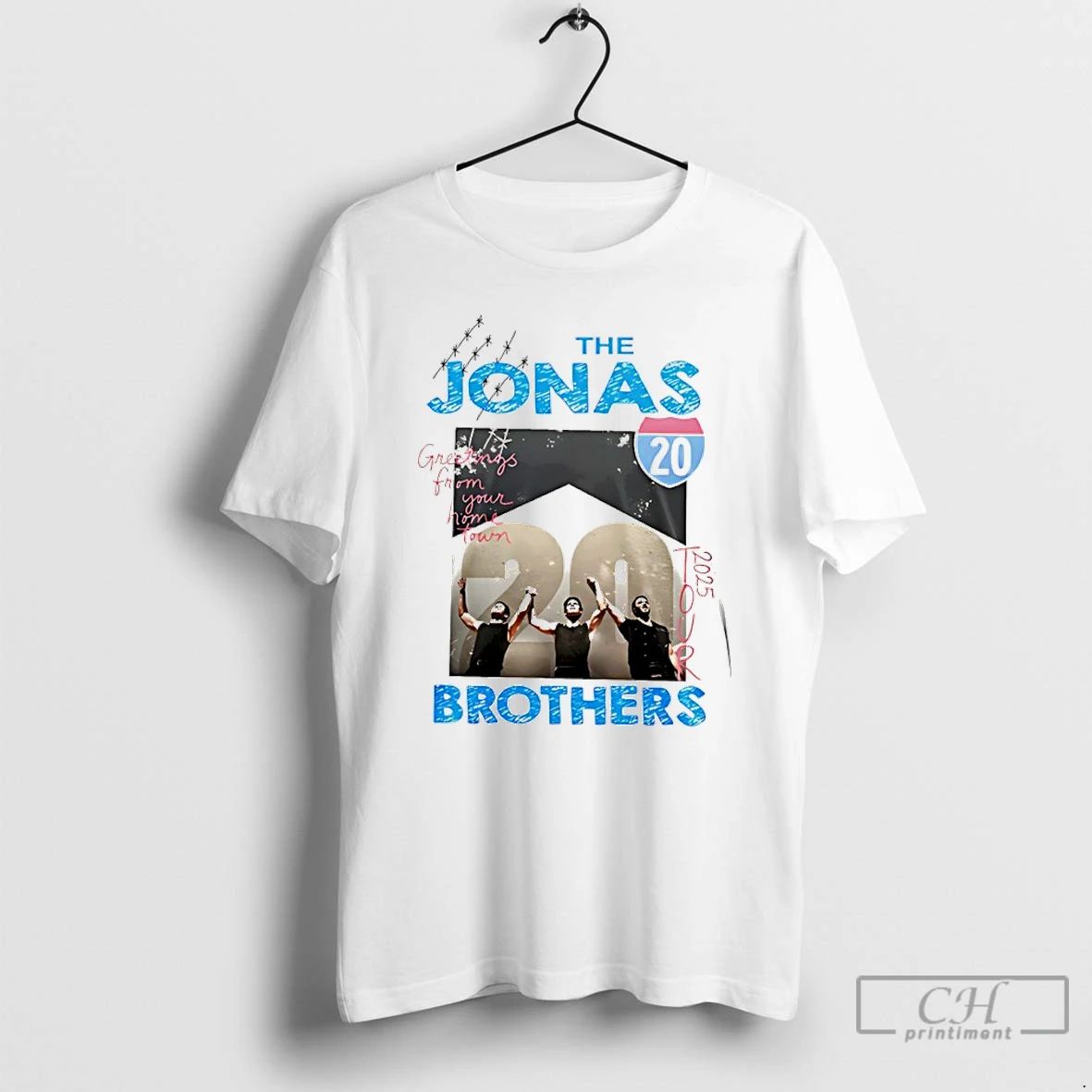 Classic Jonas Brothers Greetings From Your Hometown 2025 Tour T Shirts