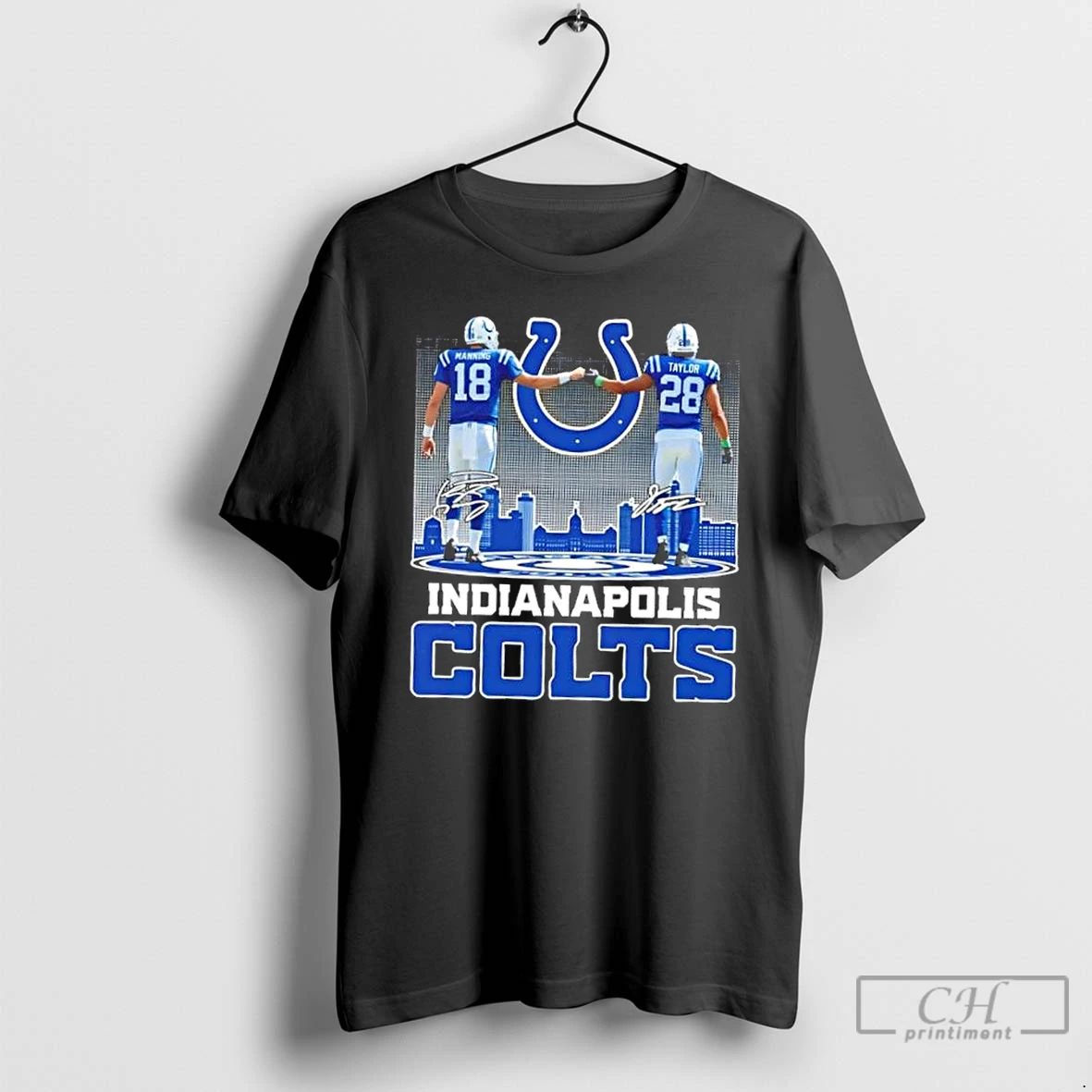 Classic Manning X Taylor Indianapolis Colts Football Skyline T Shirts